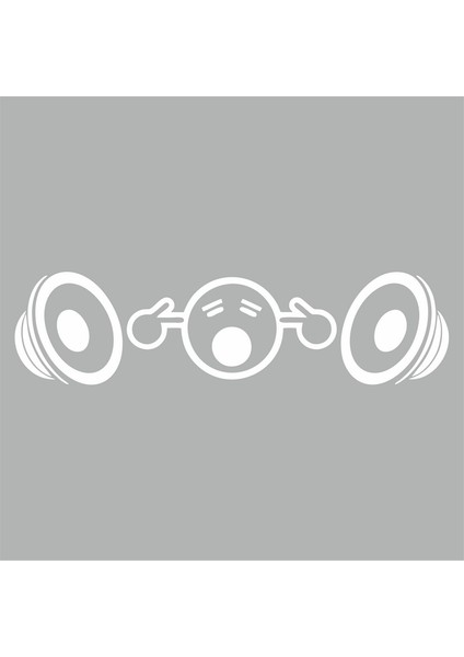 Yüksek Müzik Araba Sticker Beyaz 22X5 cm