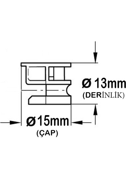 Alet Çantam Minifix Gövde 15X13MM Mobilya Dolap Birleştirme Bağlantı Vidası - 10 Adet