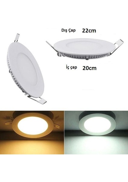 18 Watt Panel LED CT-5129 Beyaz Işık Siyah Kasa modelleri