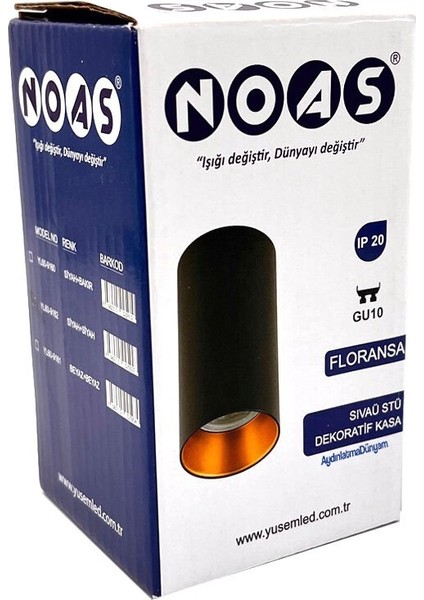 Floransa Siyah - Bakır Dekoratif Sıva Üstü Boş Kasa Yuvarlak YL60-9160