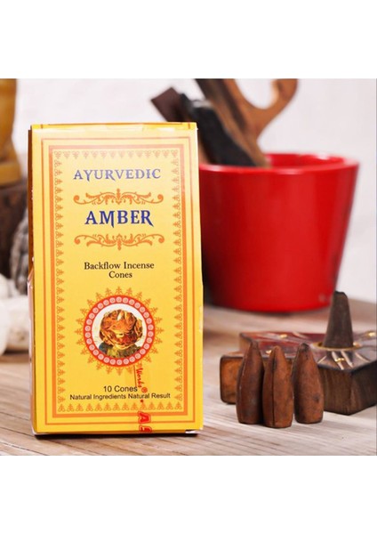 Ayurvedic Konik ( Geri Akış ) Tütsü Amber Aromalı ( 10 Adet )