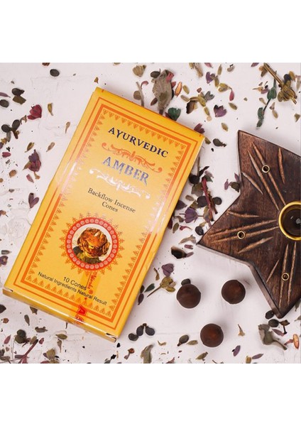 Ayurvedic Konik ( Geri Akış ) Tütsü Amber Aromalı ( 10 Adet )