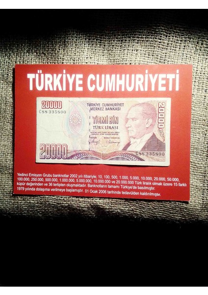 Yedi Otuz Orjinal Koleksiyon Paralı Ayakli Hediye Kart . Hediye . 7. Emisyon 20.000 Lira .