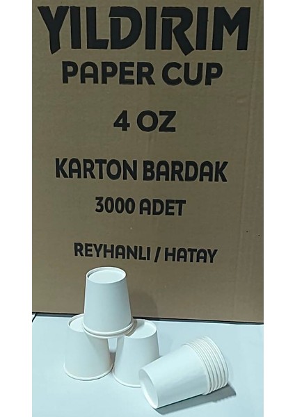 Yıldırım Paper Cup 4 Oz Baskısız Karton Bardak