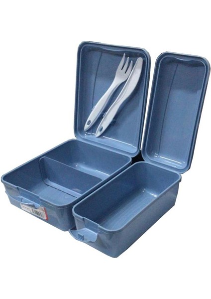Beslenme Kutusu 2 Bölmeli Mavi Renk 1 Adet Yemek Saklama Kabı Beslenme Çantası 17X22 cm fiyatları