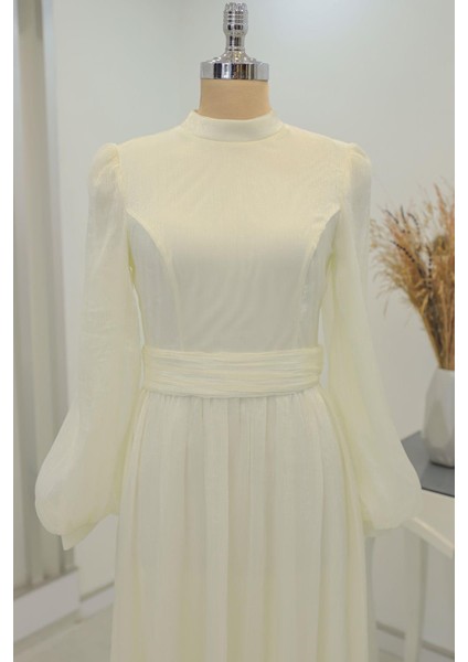 Afra Tesettür Abiye Ekru fiyatları