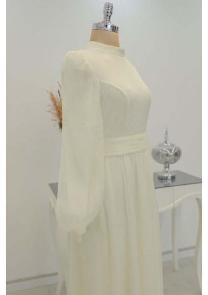 Afra Tesettür Abiye Ekru indirimleri