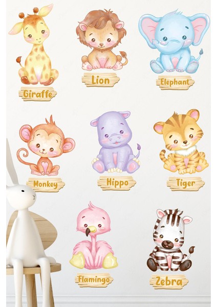 Hayvanları Tanıyorum Ingilizce Sticker Seti, Çocuk Bebek Odası Eğitici Sticker Seti fiyatları