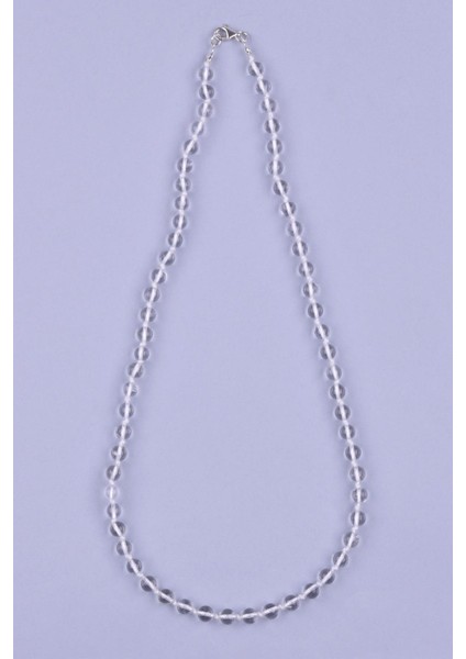 Kristal Kuvars Doğal Taş 6 mm Düğümlü Kolye fiyatları