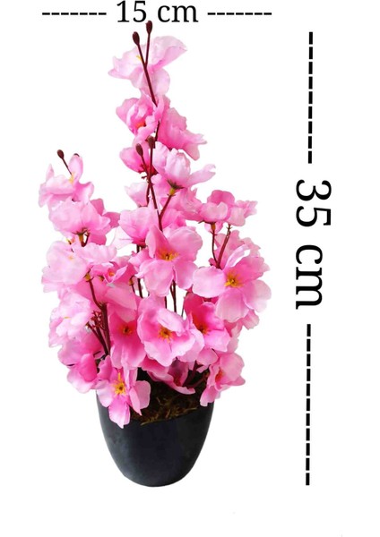 Saksıda Bahardalı 4lü Set Dekoratif Rengarenk Yapay Çiçek