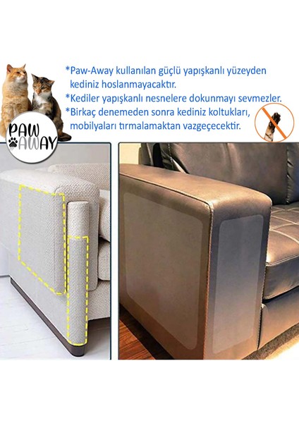 Kedi Eğitim Bandı 2 Yüzü Yapışkanlı Koltuk Mobilya Tırmalama Vazgeçirici 15X45 Cm. 10 Adet