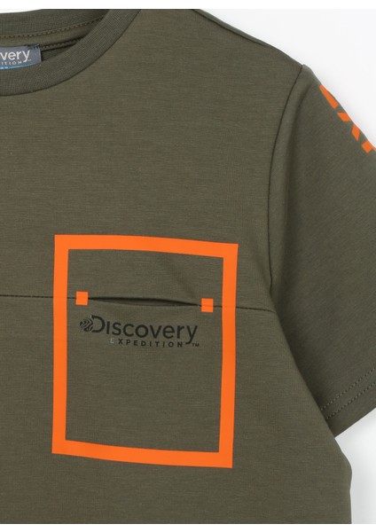 Discovery Expedition  Baskılı Haki Erkek Çocuk T-Shirt CHINE BOY