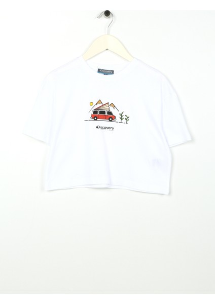 Baskılı Beyaz Kız Çocuk T-Shirt ROTA GIRL