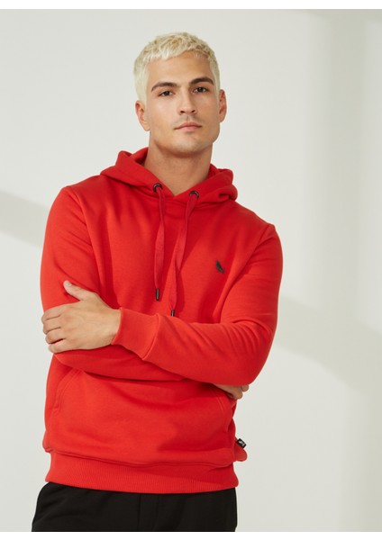 Kapüşon Yaka Kırmızı Erkek Sweatshirt TC2910BASKILI fırsatları