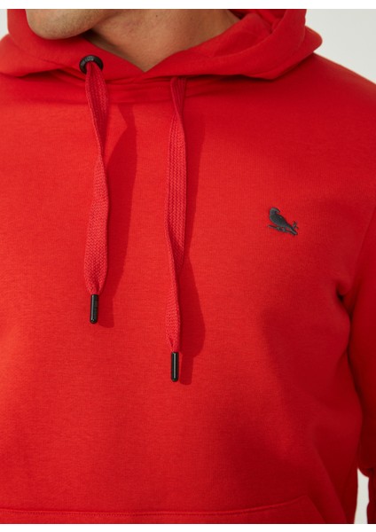 Kapüşon Yaka Kırmızı Erkek Sweatshirt TC2910BASKILI indirimleri