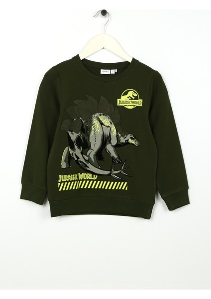 Erkek Çocuk Haki Sweatshirt Nmmjovan Jurassıc Sweat Unb Vde