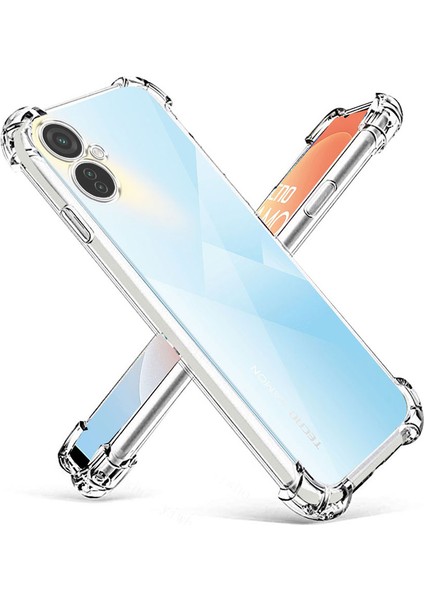 Caseworld Tecno Camon 19 Neo Kapak Kamera Korumalı Airbag Antishock Köşe Korumalı Şeffaf Silikon Kılıf