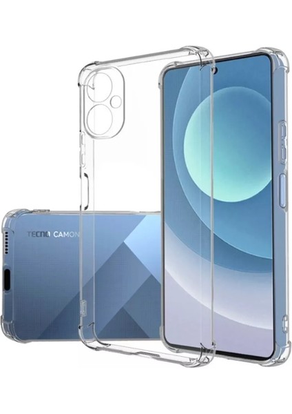 Tecno Spark 9t Kapak Kamera Korumalı Airbag Antishock Köşe Korumalı Şeffaf Silikon Kılıf