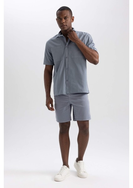 Loose Fit Gabardin Bermuda Şort B0904AX23HS modelleri
