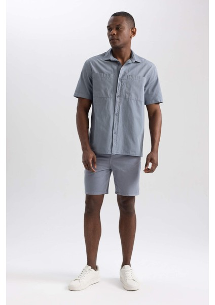 Loose Fit Gabardin Bermuda Şort B0904AX23HS fırsatları
