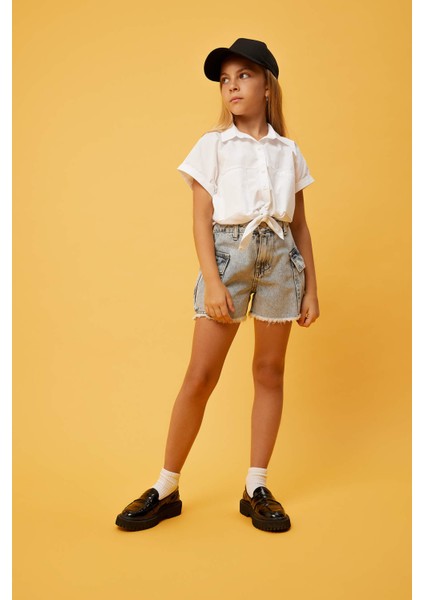 Kız Çocuk Kargo Fit Jean Şort fiyatları