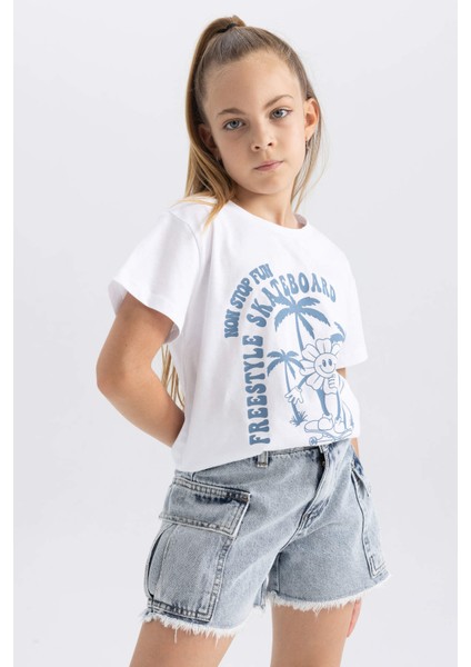 Kız Çocuk Kargo Fit Jean Şort indirimleri