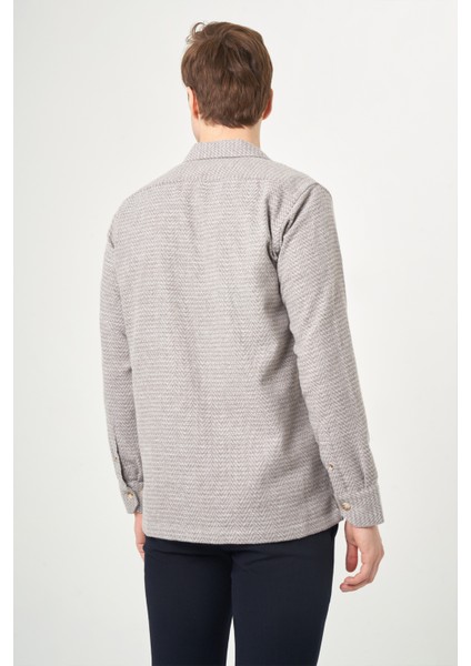 Erkek Regular Fit Uzun Kollu Flanel Gömlek GRİ GM22K222095_D55