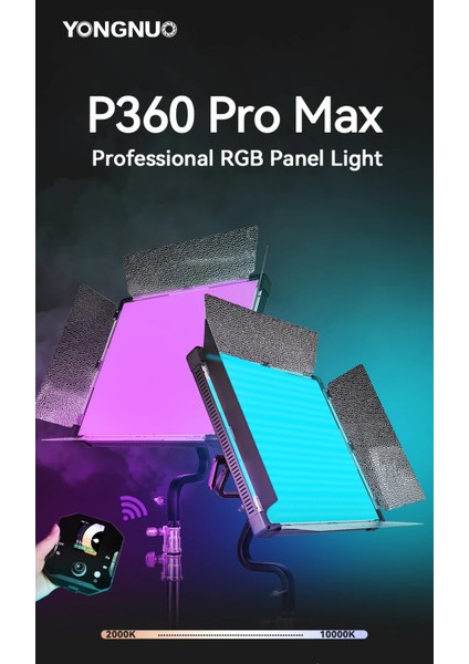 P360 Pro Max 2000-10000K Dmx Kontrollü 360W LED Işık