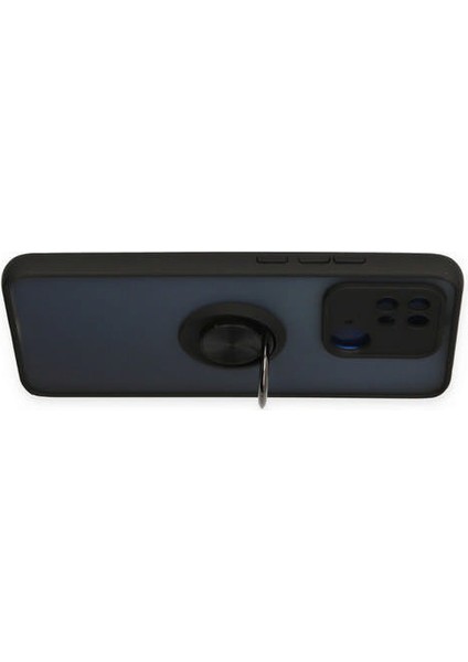 Xiaomi Poco C40 Kılıf Montreal Yüzüklü Silikon Kapak - Siyah 300099