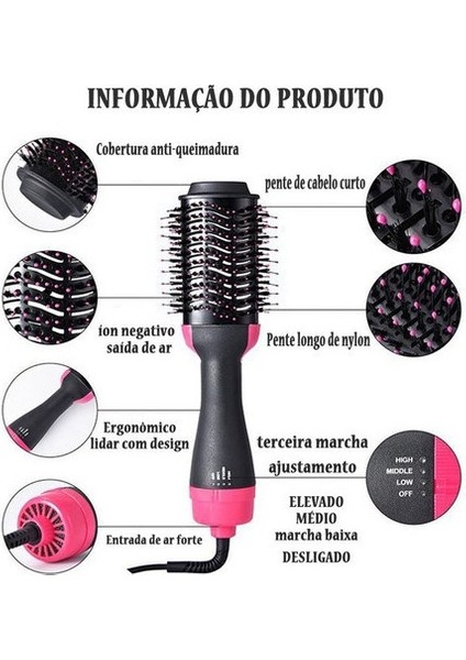 Çok Fonksiyonlu Sıcak Hava Düzleştirme Tarak Saç Kurutma Makinesi (Yurt Dışından) modelleri