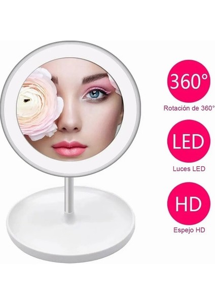 Tuvalet Masası Üzerinde LED Makyaj Aynası Şarjlı Dokunmatik Masa (Yurt Dışından)