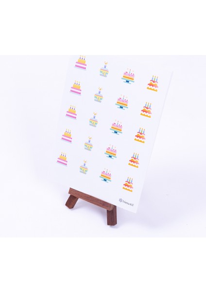 Doğum günü pastası sticker seti, A5 2 sayfa