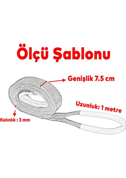 Sapan Polyester Spanzet 3 Ton 1 Metre Sarı Sağlam Yük Kaldırma Taşıma İndirme Halat