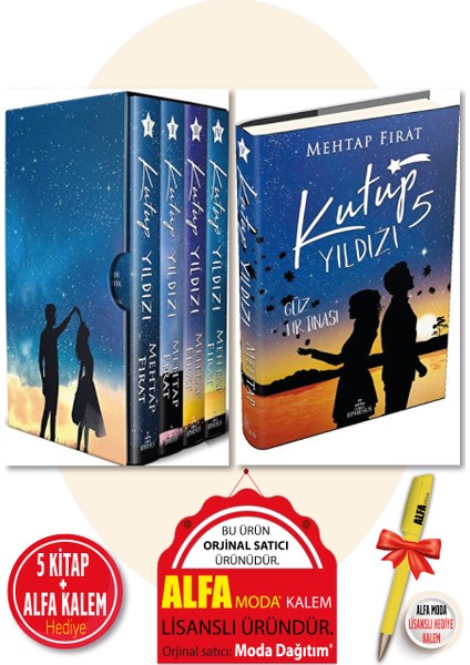 Kutup Yıldızı Serisi 1-2-3-4-5 (Mehtap Fırat) 5 Kitap + Moda Lisanslı Kalem Hediye - Ephesus