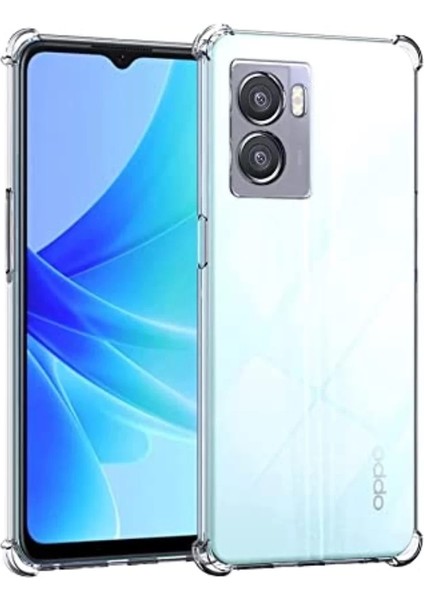 Oppo A77 Kapak Kamera Korumalı Airbag Antishock Köşe Korumalı Şeffaf Silikon Kılıf