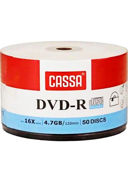 Dvd-R 16X 4.7 GB/120 Min Boş DVD 50 Li Paket KOD:9453