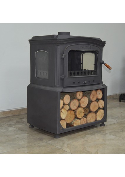 Flame Stove FS-032 Yk St Altara Lüx 3 Camlı Yan Kapaklı Odunluklu Şömine