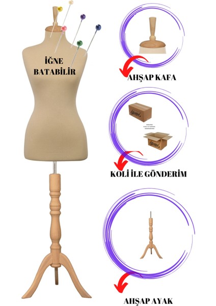 46 Beden Iğne Batabilen Terzi Mankeni