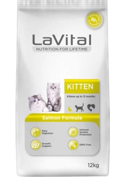 Lavital Kitten Somonlu Yavru Kedi Maması 12 kg