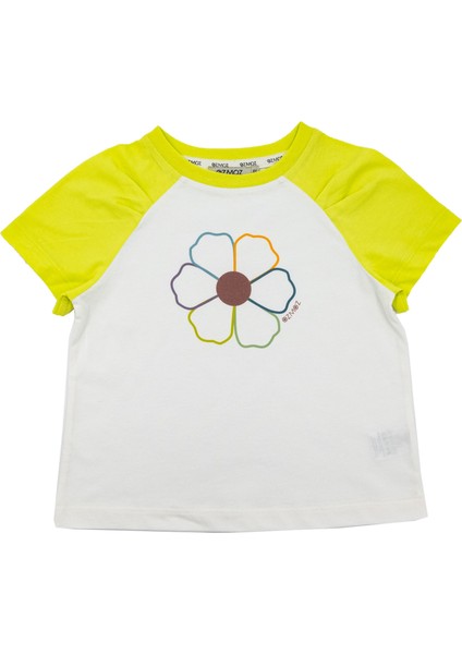 Organik Pamuk Çiçek Desenli Reglan Kol Kız Çocuk Tshirt fiyatları