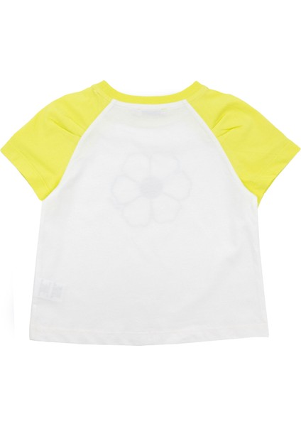 Organik Pamuk Çiçek Desenli Reglan Kol Kız Çocuk Tshirt fırsatları