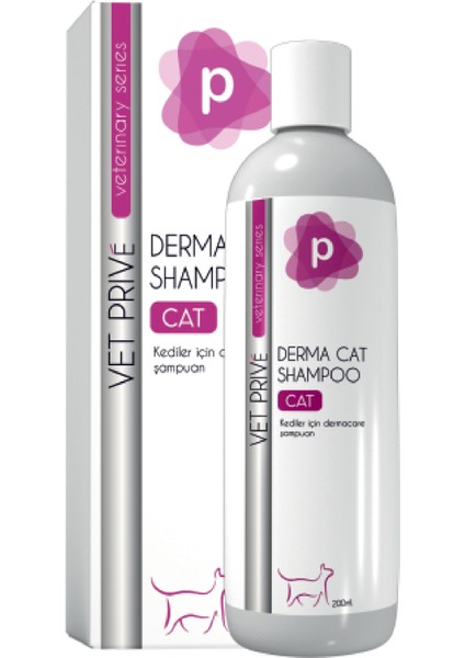 VetPrive Dermacare Cat Shampoo/Kediler için Dermacare Şampuan 200 Ml