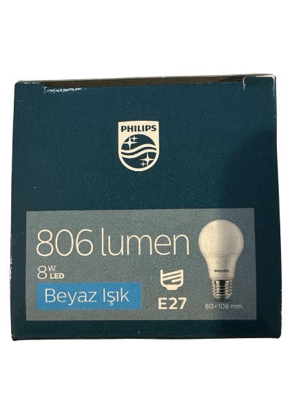 Essential LED Ampul 8W - 60W E27 Beyaz Işık (5 Adet)