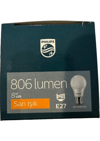 Essential LED Ampul 8W - 60W E27 Sarı Işık (10 Adet)