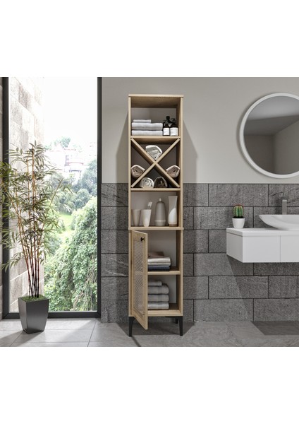 LONDON ÇOK AMAÇLI BANYO DOLABI (MEŞE) (%100MDF)