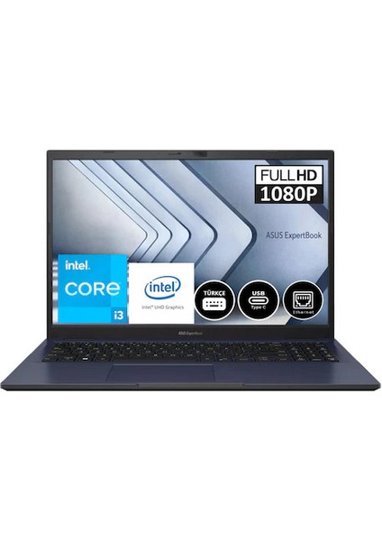 Expertbook I3-1215U 16GB 512GB SSD WIN10 Pro 15.6" Fhd Dizüstü Bilgisayar B1502CBA-EJ0253013