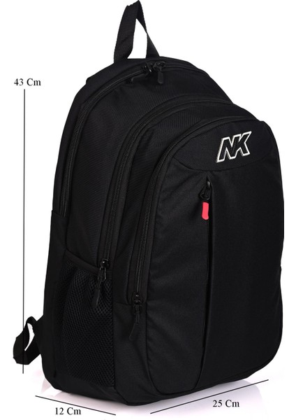 9002-01 Su Geçirmez Ortopedik Sırt Destekli Okul Sırt Çantası Siyah