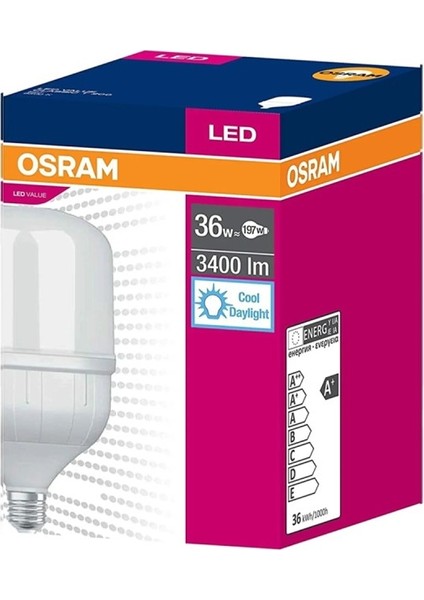 36W (197W) Büyük LED Ampul Beyaz 6500K Jumbo Torch Ampul E27 Duy