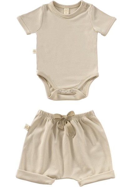 Elation Fılbert Şortlu Bodysuit Takım - 2 Parça | Yazlık Bebek Kıyafeti Şort ve Kısa Kollu Bodysuit