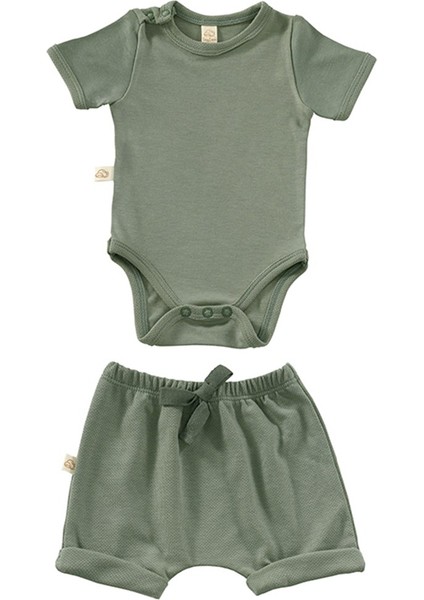 Elation Gourd Şortlu Bodysuit Takım - 2 Parça | Yazlık Bebek Kıyafeti Şort ve Kısa Kollu Bodysuit